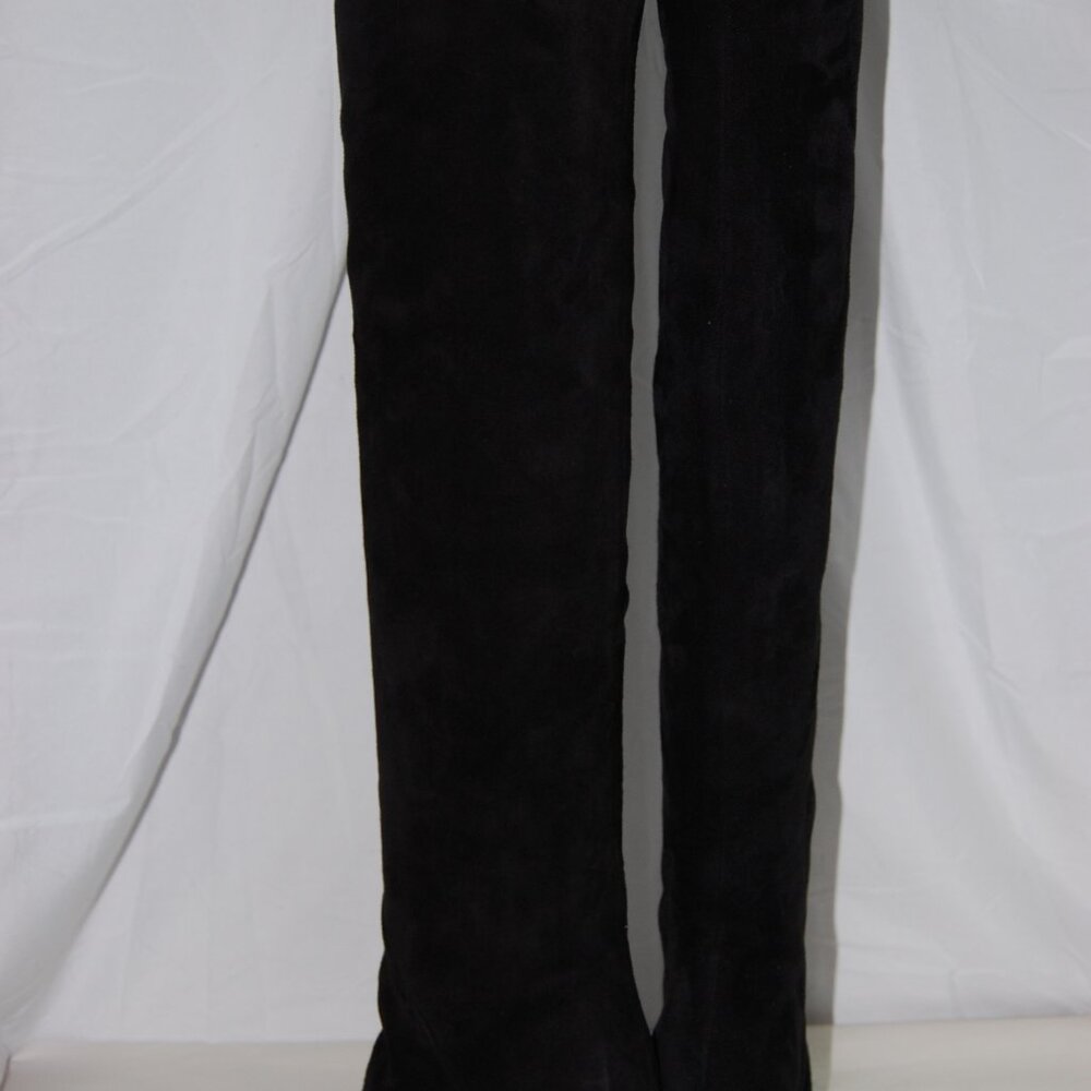 39/8.5❤️SAINT LAURENT NIKI Black Leather Over Knee Thigh HIGH Heels BOOTS ITALY - Picture 14 of 16